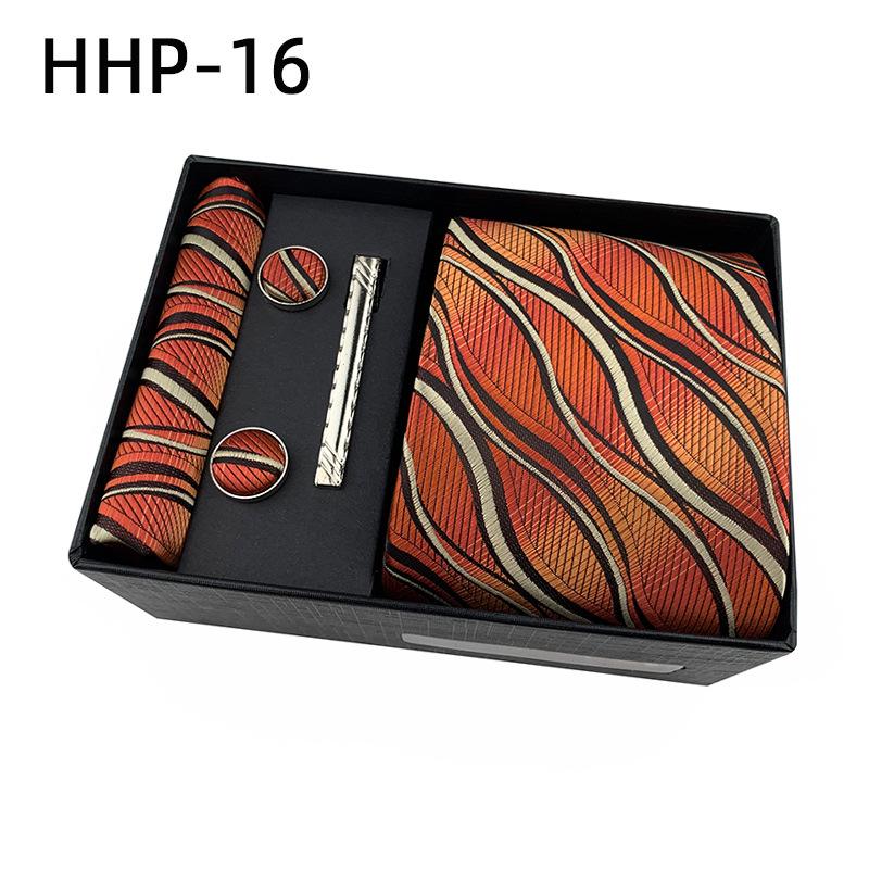 Paisley Men'S Tie Square Cuff Tie Clip Gift Box Set Business Casual Tie Black Gift Box