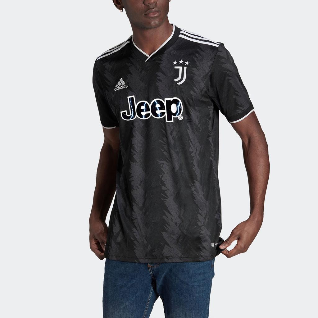 Adidas Juventus Fan Edition Patterned Print Short Sleeve Soccer Jersey Men Tops Black HD2015