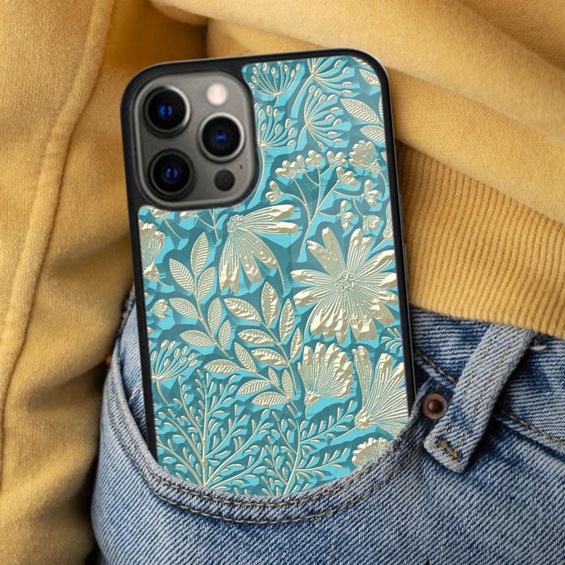 Flower Relief Soft Phone Case for iPhone 17 Air 16e Pro max 15 Pro 13 14 Plus 11 12 MagSafe Magnetic Coque