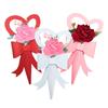 6 Pcs Single Flower Sleeves Paper Love Heart Floral Gift Flower Bouquet Wrapping Box