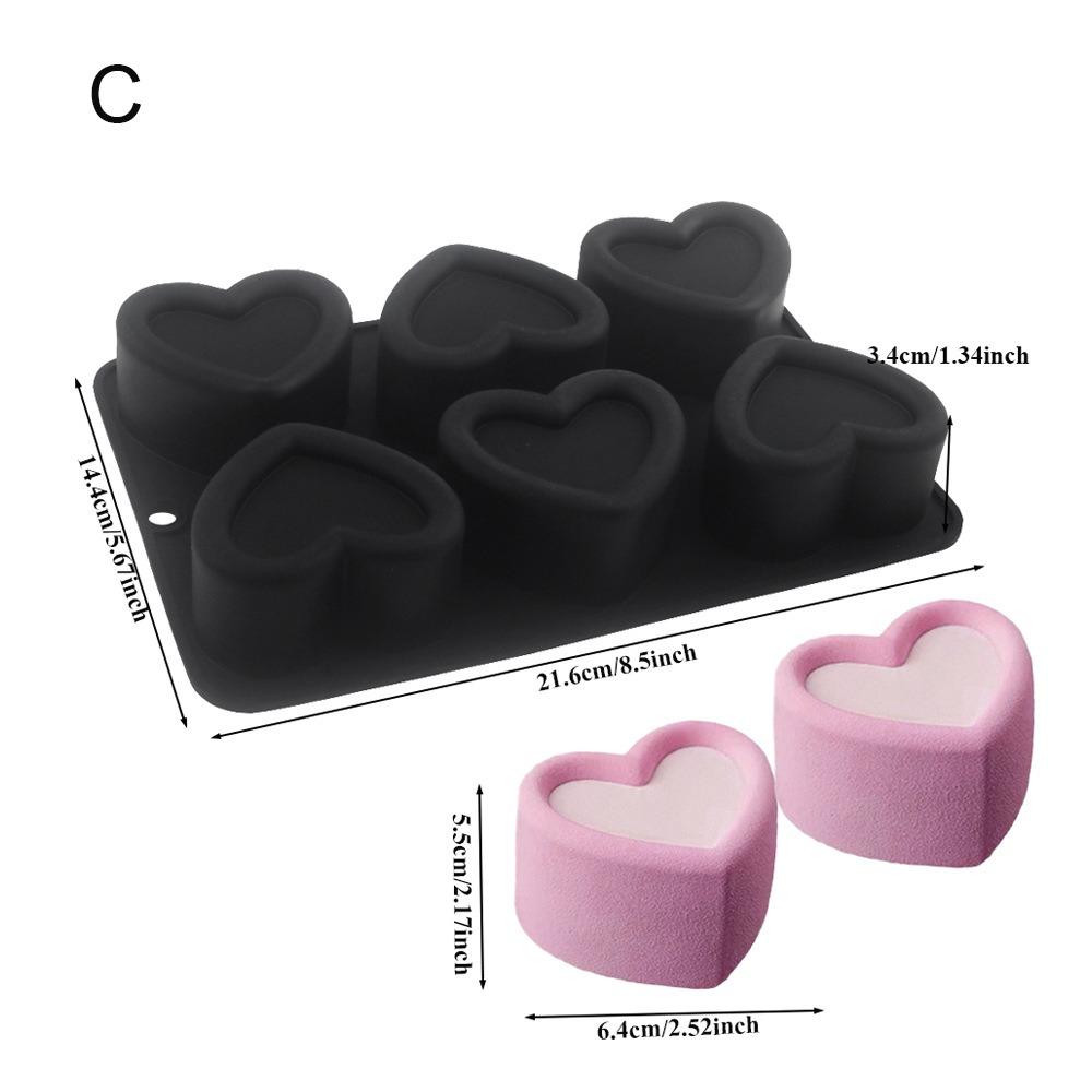 Square Flower Heart Shaped Silicone Cake Mold Non-stick Soap Mould Mousse Cake Mold  For DIY Baking