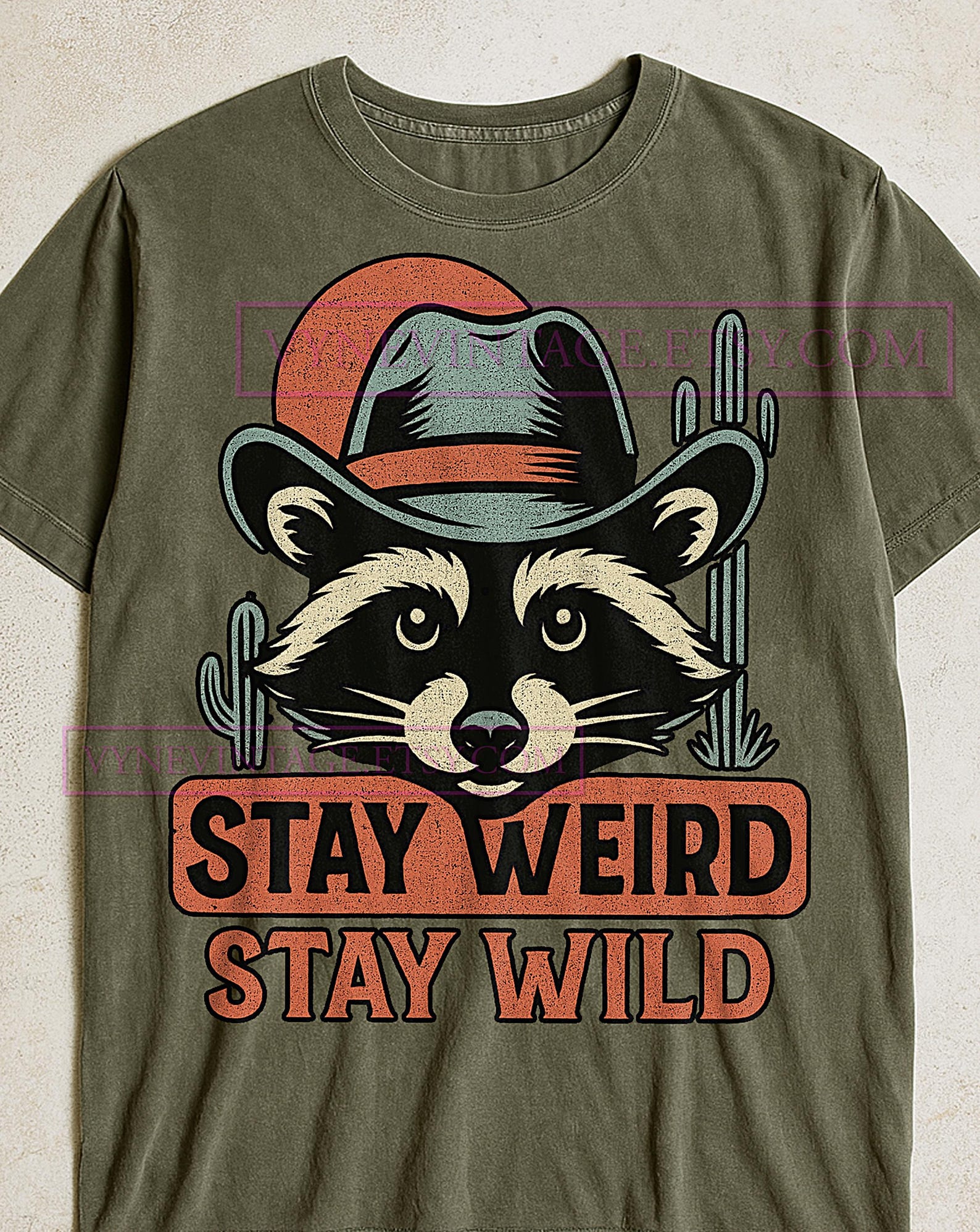 Stay Weird Stay Wild Raccoon T-Shirt, Cowboy Retro Vintage Cartoon, Western Style Adventure Tee, Raccoon T-shirt, Raccoon Sweater XL