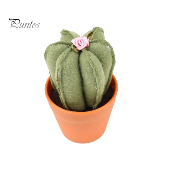 Decorative Artificial Plant for Office Handmade Cactus Ornaments, Soft Fabric Potted Desk Small Succulents Decor Decor, No Watering Mini Desktop