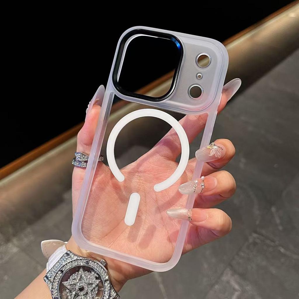 For Apple 17promax Magnetic Phone Case for IPhone 16 Gold Shield Full Pack Anti Drop 15 Protective Cover Air Transparent