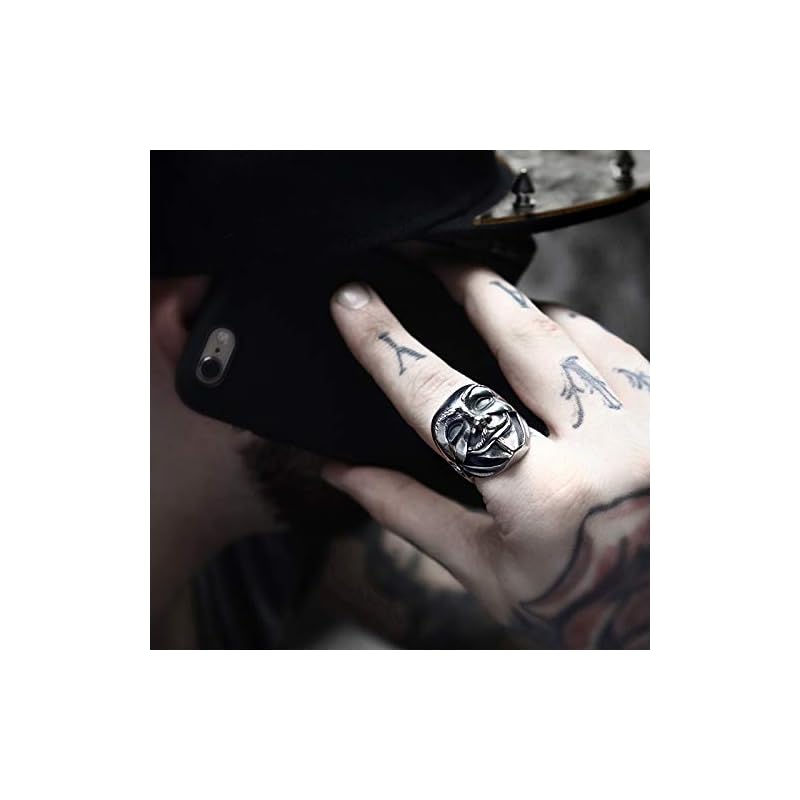 [ALICE ANDERSEN] Ring Ring Anonymous Free Size Open Ring Men's Silver Fashionable Anniversary Celebration Birthday Fashion Accessories (Silver)