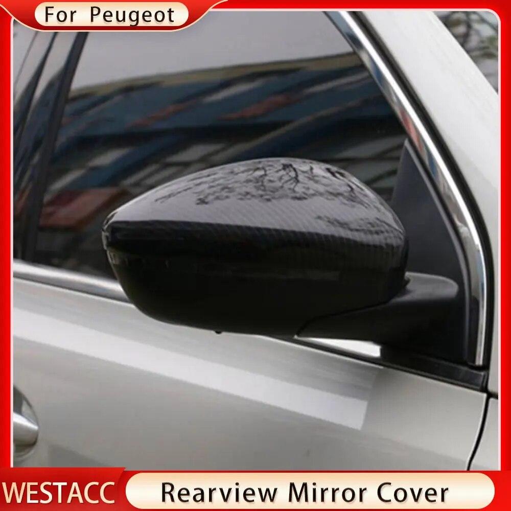 2Pcs Car Rear View Mirror Protection Cover Trim for Peugeot 2008 2016 -    2022 Side Mirror Covers Accessories