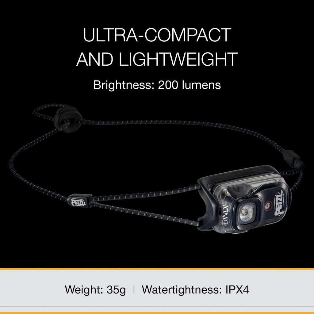 Petzl Bindi 200 Lumen Schwarz