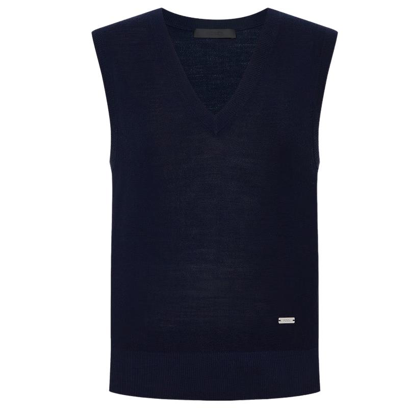 MO&Co. 100% Lamb Wool V-Neck Knitted Vest