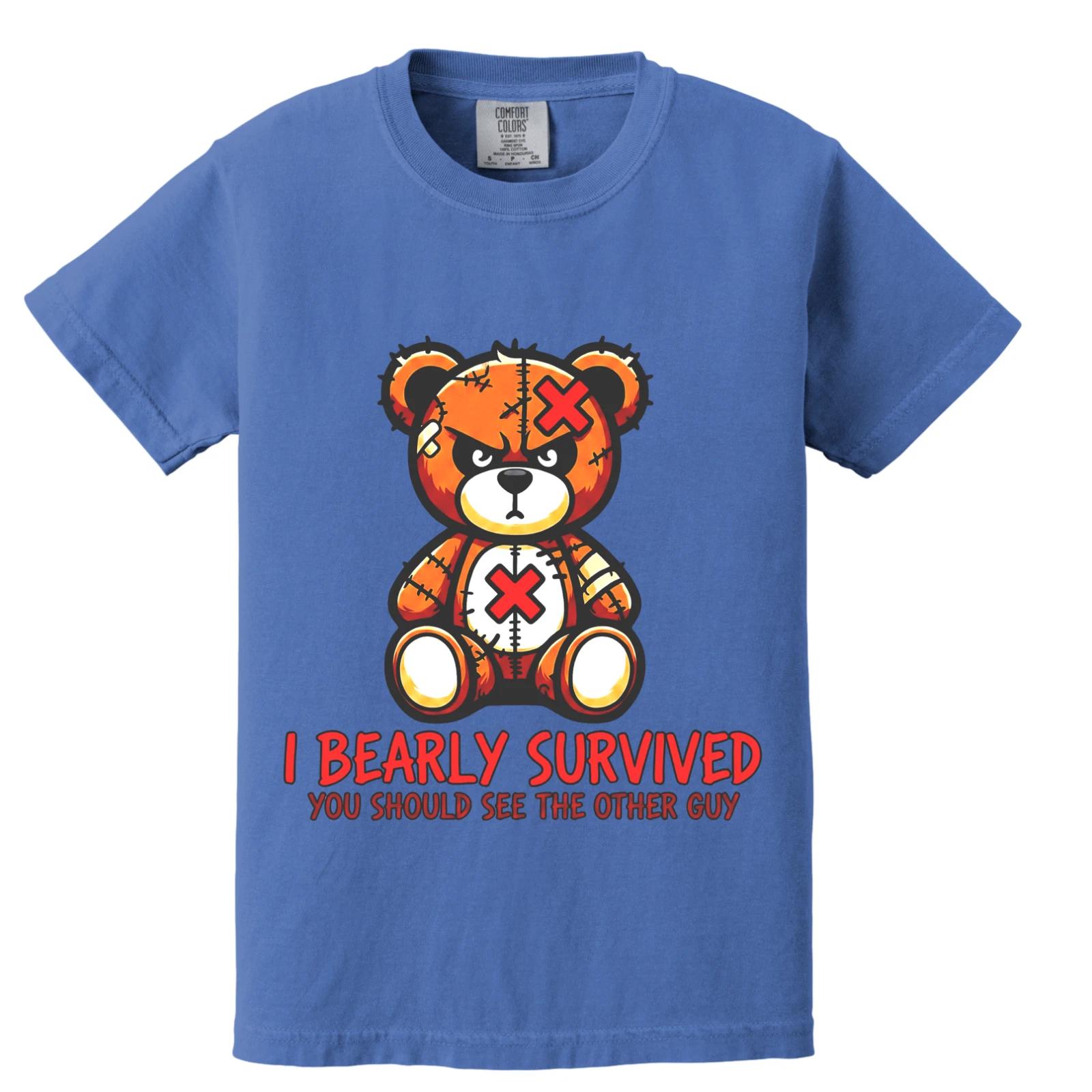 

Teddy Bear Bearly Survived, One Of A Kind, Unisex And Adult Tees 100