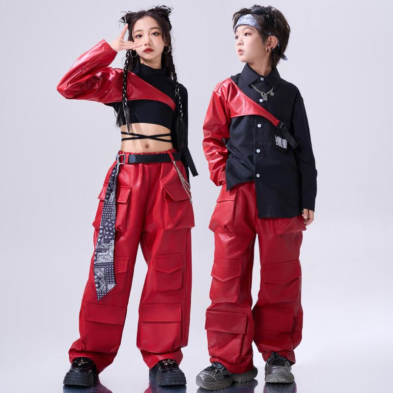 Neujahrstag Street Dance Kinder Trendige Kleidung HipHop Performance Kleidung Jungen HipHop Cool Gutaussehend Mädchen Jazz Dance Kleidung Modisch