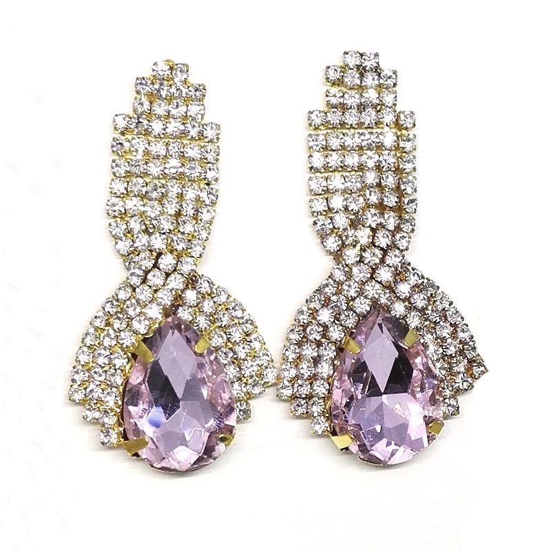 216 European Fashion Rhinestone Teardrop Crystal Earrings