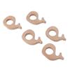 5Pcs Baby Wooden Teether Beech Safe NonToxic Sturdy Cute Snails DIY Jewelry Accessories