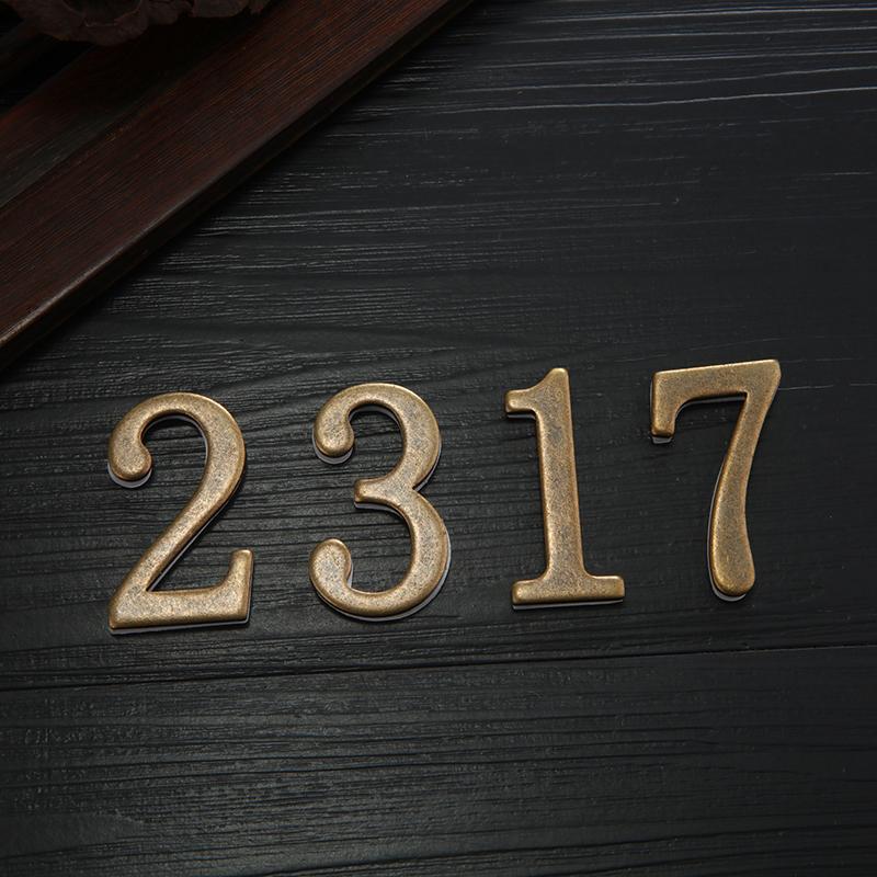 Bronze Color Door Number With Backing Adhesive House Number Apartment Door Number For Outdoor Hotel Home Mailbox Label