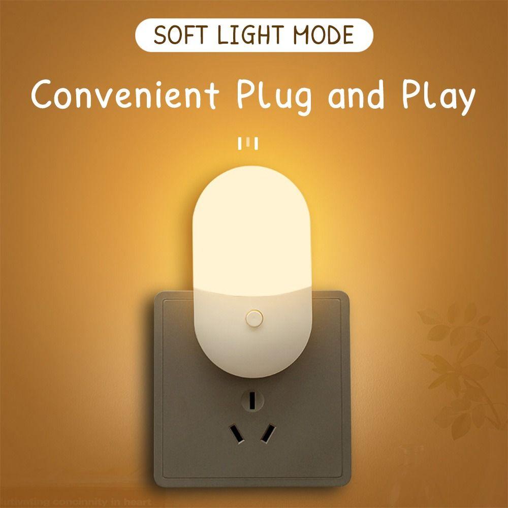 Mini Bedroom Light Socket Plug In Energy Saving Hallway Socket Lamp Kids Light Led Night Light