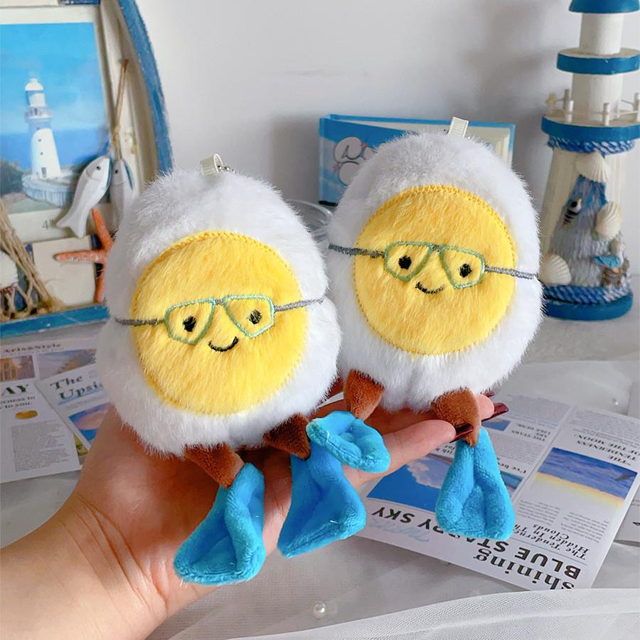 Cute Diving Suit Egg Plush Toy With Pp Cotton Filling For Kids Party Favors