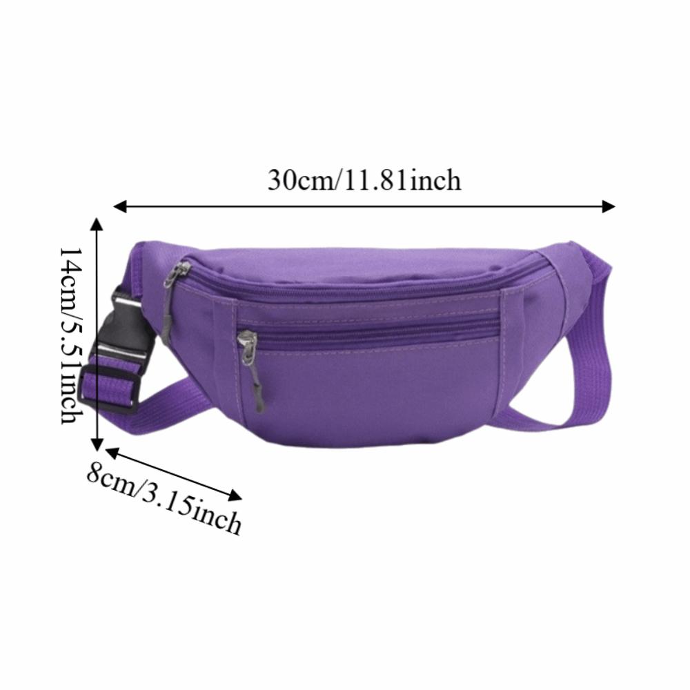 Large Capacity Fanny Pack Adjustable Strap Waterproof Waist Crossbody Bag Zipper Pocket Multi-Pocket Hands-Free Bag