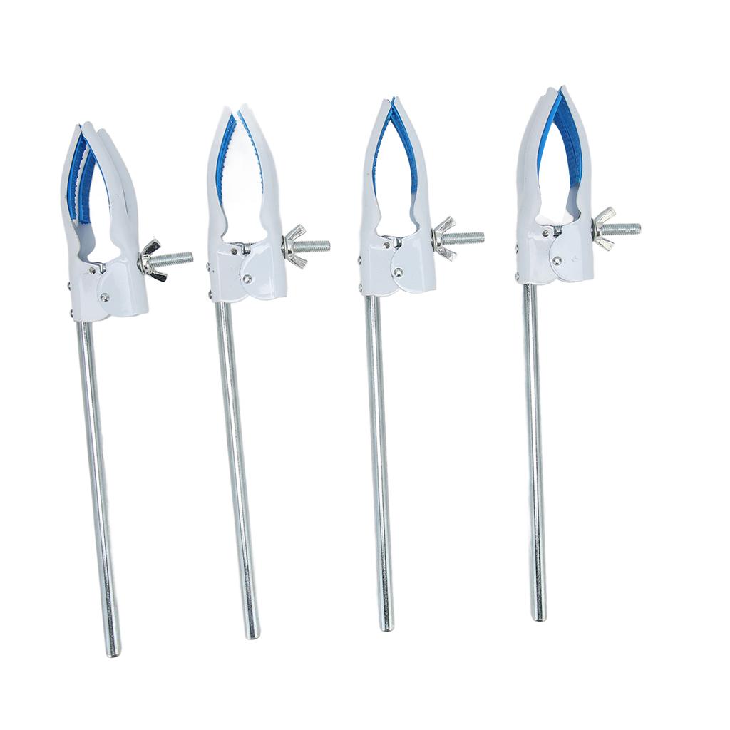4pcs Lab Clamp 4 Prong with Rubber Coating Professional  Stainless Steel Lab Stand Clamp fo