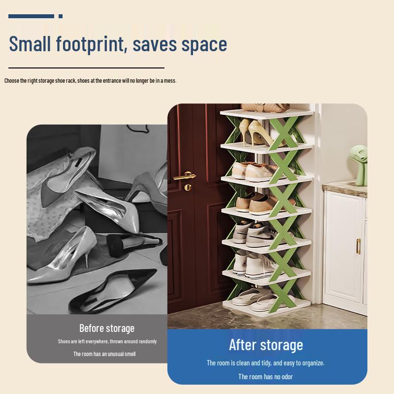 Economy Space-saving Foldable Slipper Rack: Multi-layer, Dustproof Plastic Bathroom Storage.