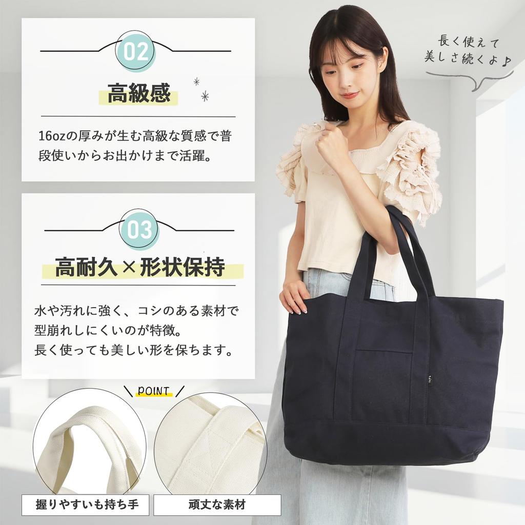 [tóti] [No More Capacity Worries] 30L Large Capacity Tote Bag, Large Canvas, Thick and Lightweight, 100% Cotton, Shoulder Bag, Men's and Women's,