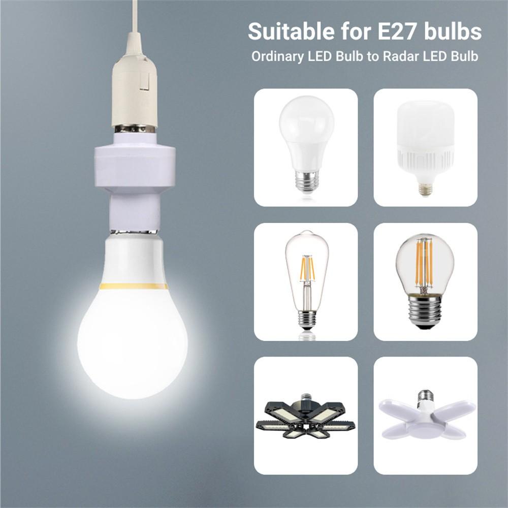 360° Smart Led Bulb E27 Plug Radar Motion Sensor 220V Light Bulb Holder 3-8m Sensing Distance LED Bulb Lamp Holder Auto On/Off Socket Adapter