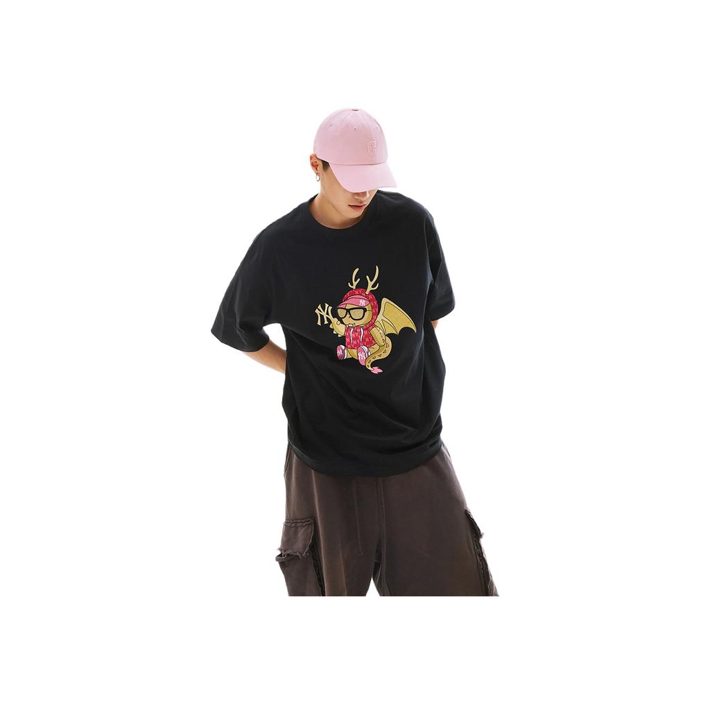 New MLB Year Of The Dragon Limited Series SS24 T Shirt Unisex Black 3ATSQ0141-50BKS
