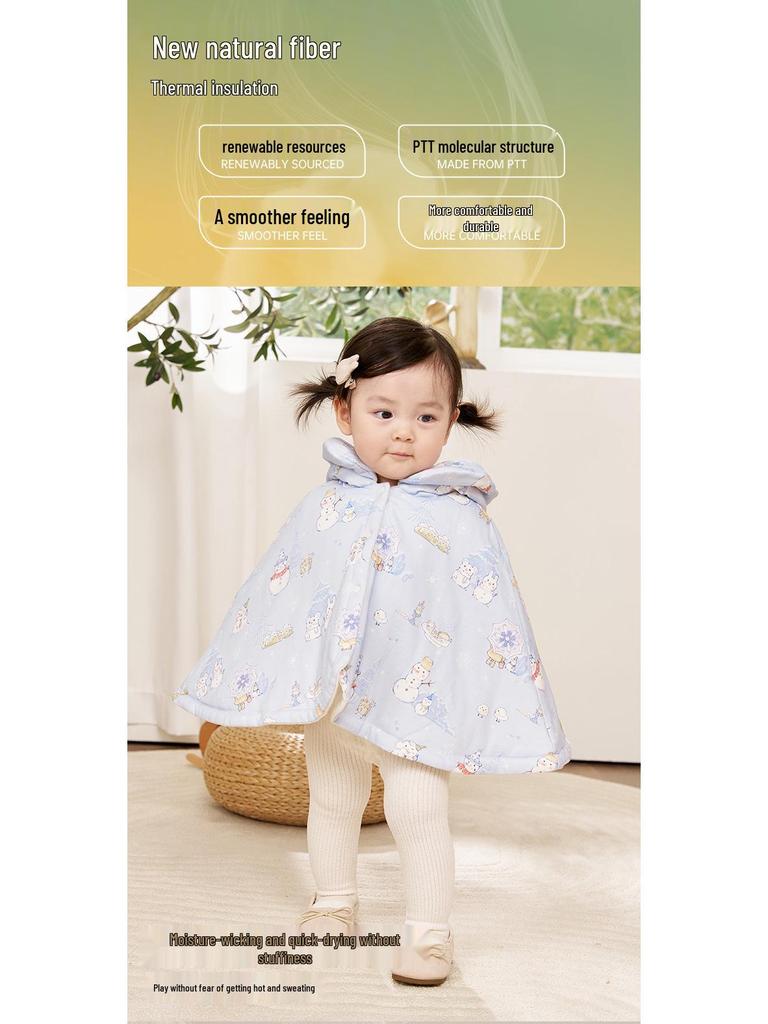 Xiao An Dan Windproof Baby Cloak for Autumn/Winter - Hooded Shawl for Boys & Girls