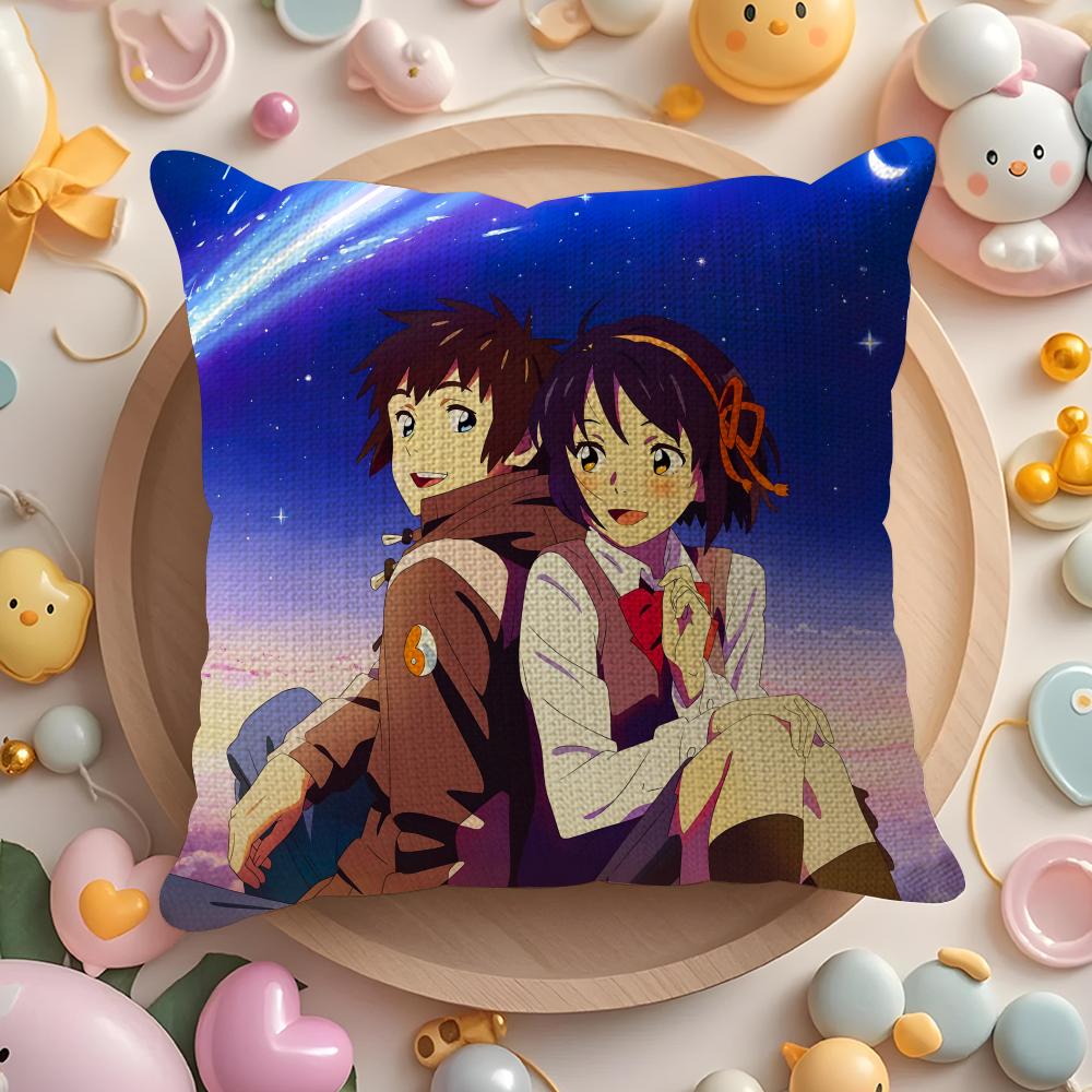 Anime Cartoon Movie Y-Your Name Pillow Case Sofa Living Room Bedroom Headboard Backrest Cushion Square Cushion