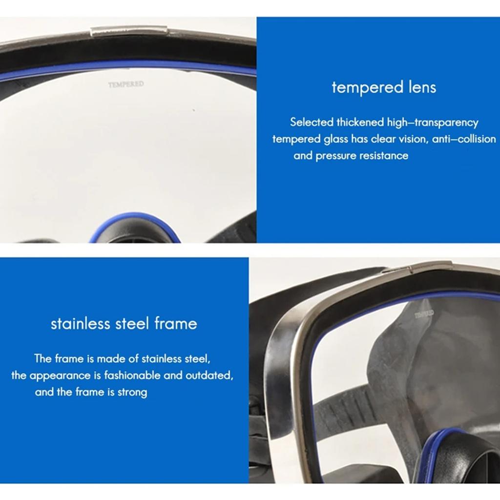 Snorkels Diving Mask Tempered Glass Lens Swimming Snorkeling Goggle Mask Large Frame Adult Diving Mask for Women Men