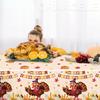 1 Pack Thanksgiving Fall Tablecloth Disposable - 108" × 54", Fall Table Cloth Autumn Harvest Turkey Pumpkin Leaves Tablecover Plastic Rectangle