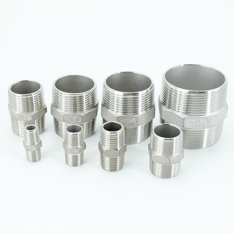 Haishidike 304 Stainless Steel Double Male Thread Nipple