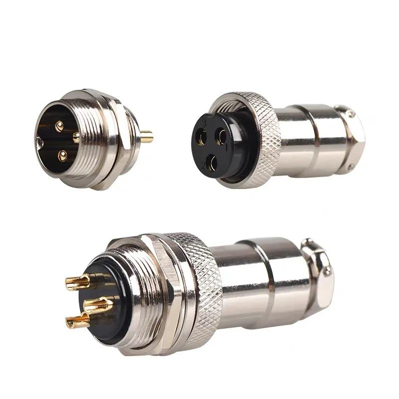 5/20/100Set GX16 Gold Plated Aviation Plug Socket  2 3 4 5 6 7 8 9 10 PIN Male Female 16mm M16 Wire Panel Circular Connector