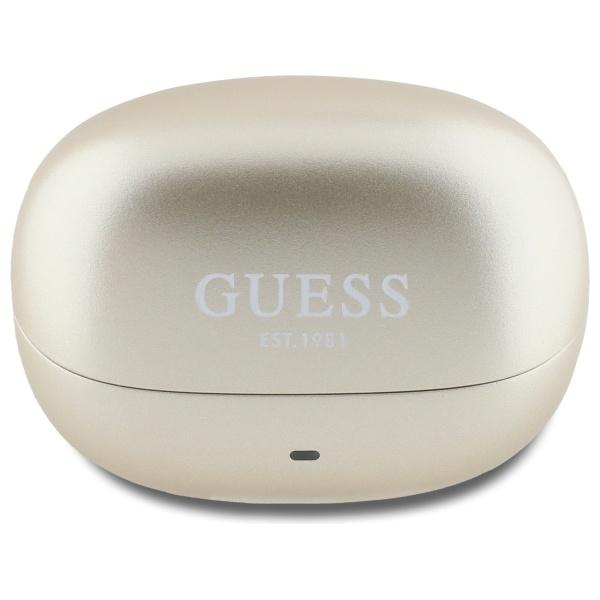 Guess Bluetooth Headphones Gutwst88Mctgd Tws + Docking Station Golden/Gold Capsule Printed Logo