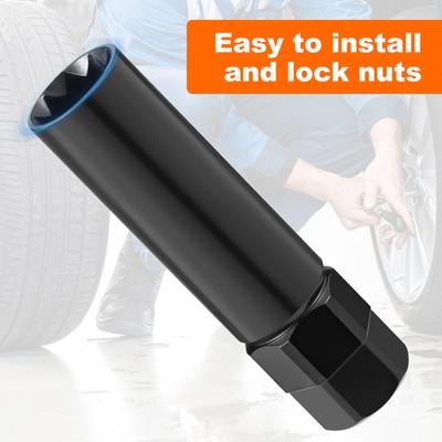 10 Spline Lug Nut Socket Alloy Steel Bit Socket 10 Point Lug Nuts Remover Hex Drive Wheel Lock Removal Tool Spline Bit Socket
