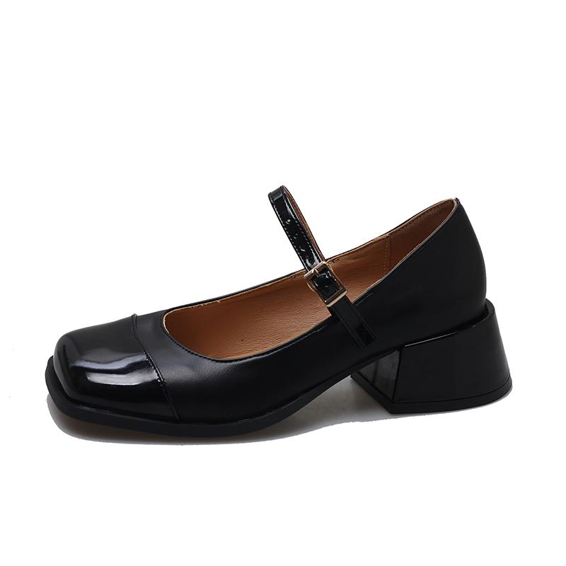 

Модная весенняя новинка, женские туфли-лодочки с квадратным носком, с неглубоким вырезом, А-силуэта, с нескользящей подошвой, низкие 40 чёрный