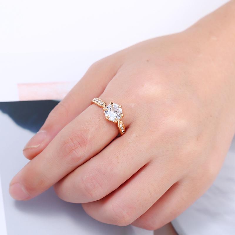 Trendy European Rhinestone Wedding & Knuckle Ring - Oval Design