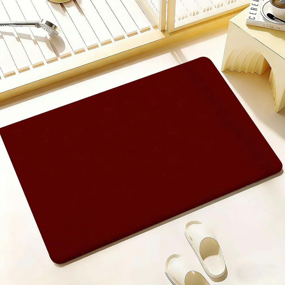 Solid color Floor Mat Bedroom Living Room Flannel Door Mat Non-Slip Home Decor