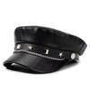 Y2k Star Rivet Beret Punk Octagonal Cap Vintage Flat Top Cap  for Girls