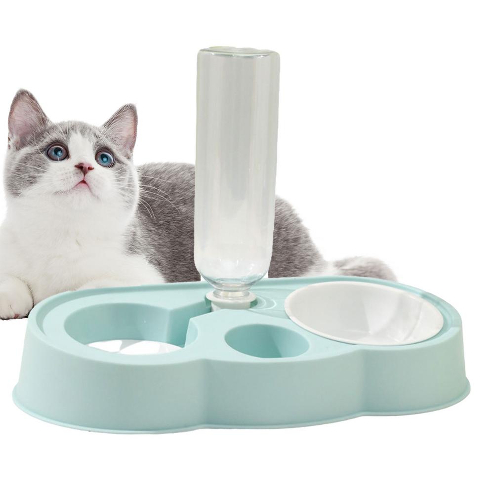 

Кормушки для кошек Автоматическая миска для еды и воды для кошек в форме облака Съемная миска для самостоятельного поения Прочная миска для кошек зелёный