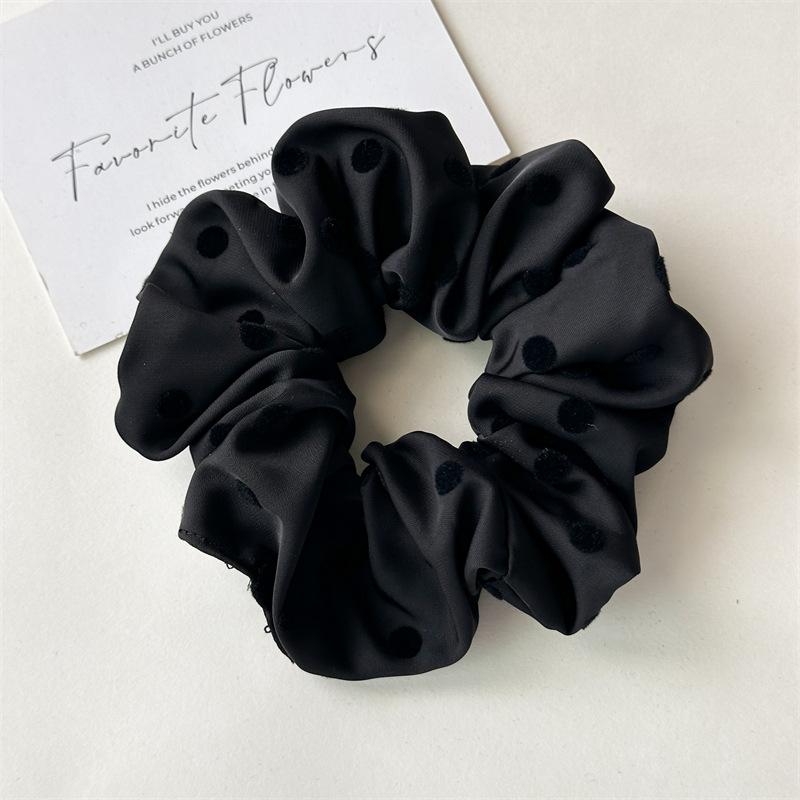 Mode 11cm Niedliche Punkt Satin Scrunchies Elastische Haargummis Für Frauen Mädchen Haarring Seil Ornament Haaraccessoires