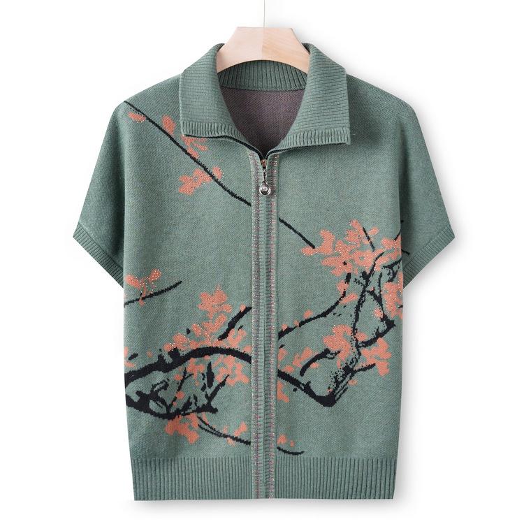 

Высококачественный трикотажный топ-майка для женщин среднего и пожилого возраста, осенний свитер для мамы, кардиган для бабушки, осенний жилет на молнии, пальто. 5XL