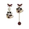 Kawaii Kitten Teacup Tassel Earrings