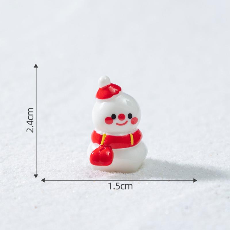 1/4Pcs Christmas Tree Santa Claus Snowman Elk Penguin Bell Miniature Landscape Ornaments Home New Year Xmas Doll House Decor