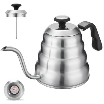 Coffee Kettle1L/1.2L Stainless Steel Pour Over Coffee Pot Kettle Drip Kettle with Thermometer For Home Office Cafetera