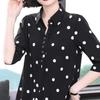 Polka Dot Blouse Loose Large Size Half Sleeves T Shirt Women Chiffon Printing Tops Sunscreen Lapel