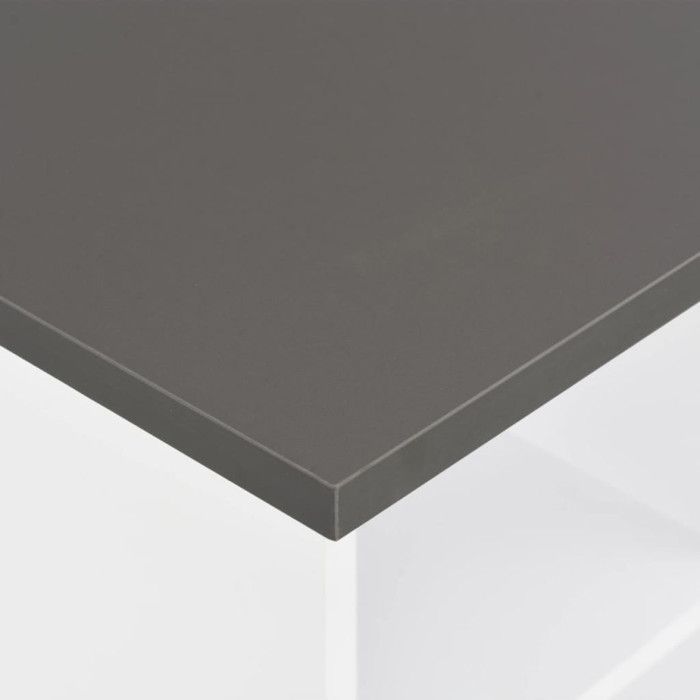 VidaXL Table de bar Blanc et gris anthracite 60x60x110 cm