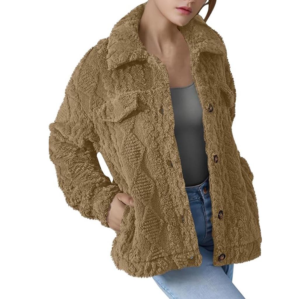 Women's Loose Long-sleeved, Fashionable, Plus-size Warm Cardigan Jacket Top