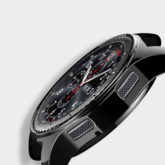 Mjuk Frontier Smartklocka Fodral Skyddsram Band för Samsung Gear S3