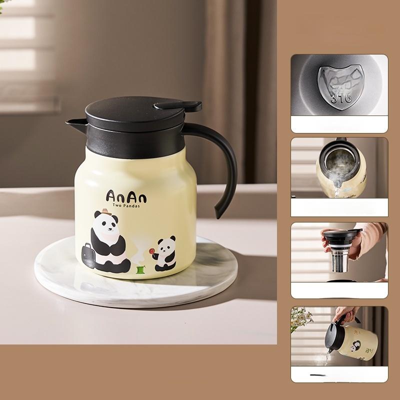 GIANXI Panda Insulated Teapot Large Capacity Warm Water Bottle For Household Use Hot Water Bottle Tea Making Steaming Tea Pot