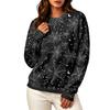 Women's Halloween Print Long Sleeve Neck Sweatshirt Top for Casual Wear