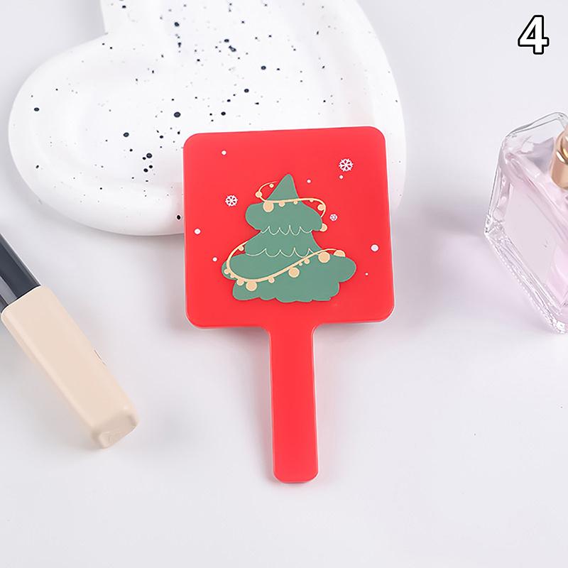 Portable Mini Cute Glass Cartoon Christmas Santa Claus Little Rabbit Mirror Easy Carry Pocket Makeup Mirror
